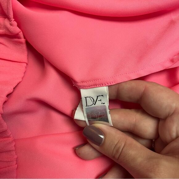 Diane Von Furstenberg Pink 100% Silk Oversized Kimono Blouse Top Size M - Picture 6 of 10